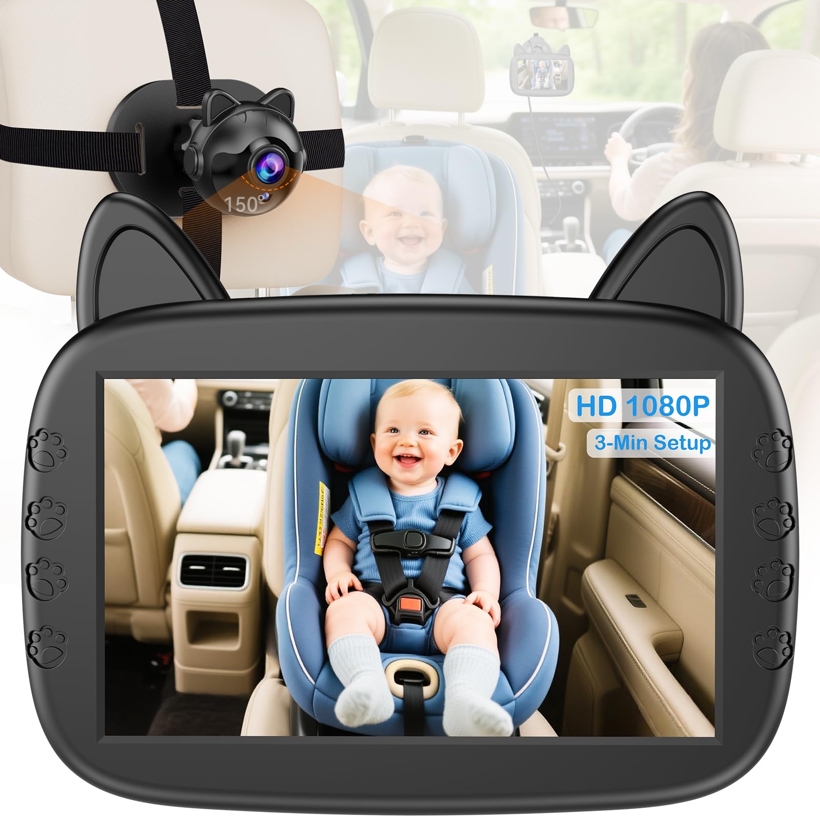 Befumly 3-Min Easy Install HD 1080P Baby Car Camera: Clear