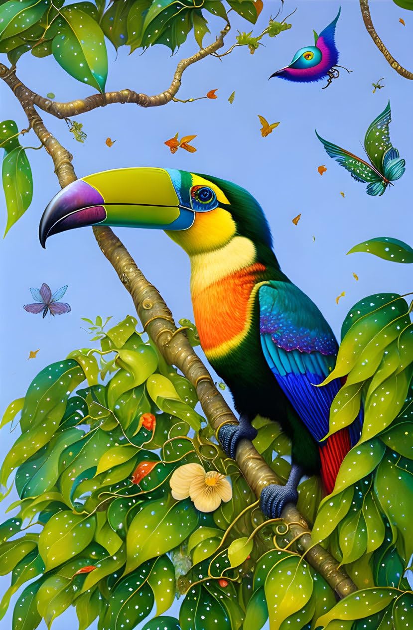 Peinture sur toile bébé tucan mignon pour décorer une chambre de bébé - 4