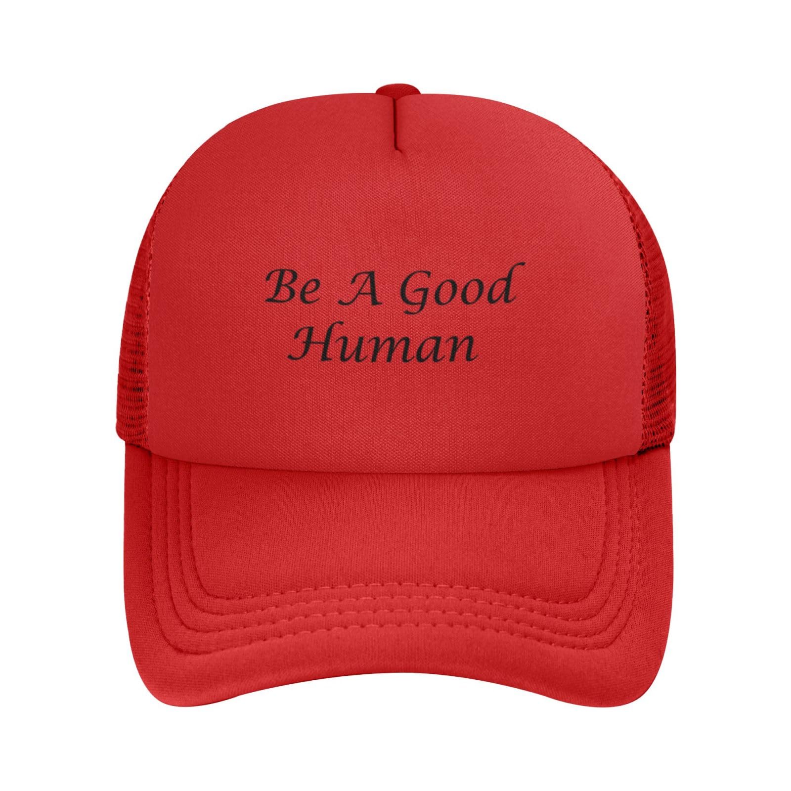 Be A Good Human-Fun for Women Men Baseball Cap for Men Women Adjustable Washed Baseball Hats Black