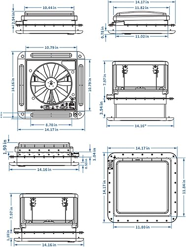 Miniatura 5 de Arsor Ventilador de ventilación de techo para RV, ventilador de techo de 12 V, ventilador de techo para autocaravana, ventilador de escape