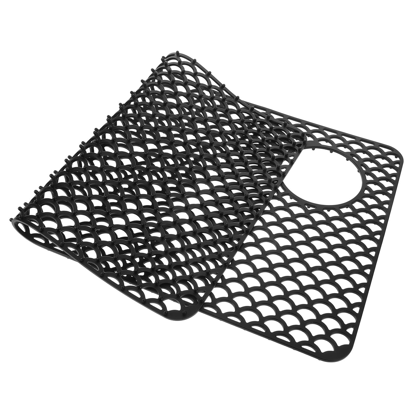 Tapete de silicona negro antideslizante multiusos para encimera de cocina rectangular