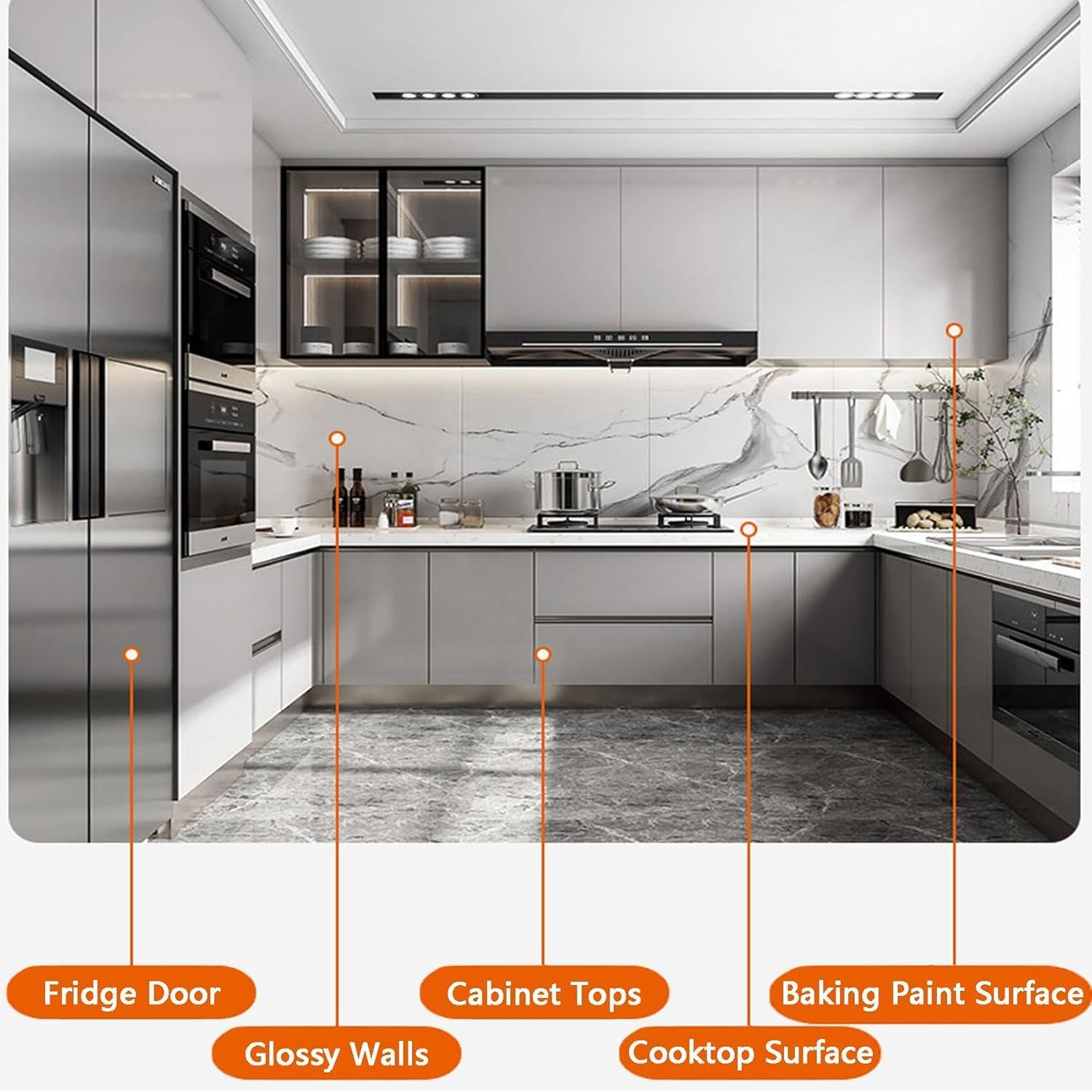 ERATO Clear Kitchen Film Self Adheisve Wall Protecter Film Oil Proof & Waterproof Clear Film for Cabint Kitchen Table Countetop (Clear Film, 24 x 36 Inch) 2