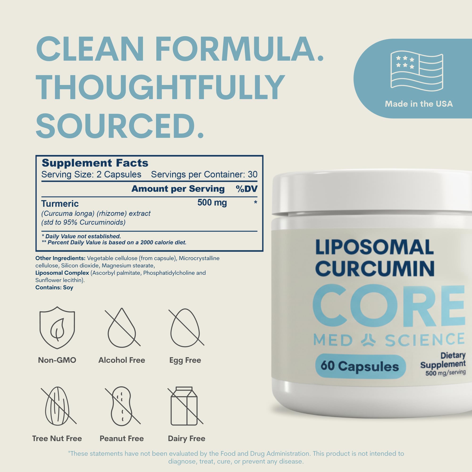 Core Med Science Liposomal Curcumin 500mg - Turmeric Curcumin Supplement — Amazon image 3