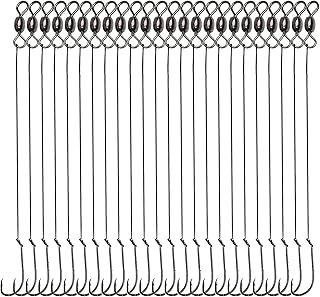 Baitholder Fishing Hook Rig Fishing Wire Leader - 24pcs Nylon Coated Wire Line Leaders Rig with Barb Hooks Rolling Swivel Bottom Fishing Rig Fishing Lure Bait Rig Saltwater Freshwater Fishing