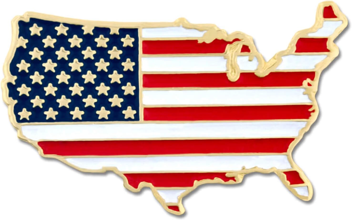 United States of America Shape Country American Flag Enamel Lapel Pin