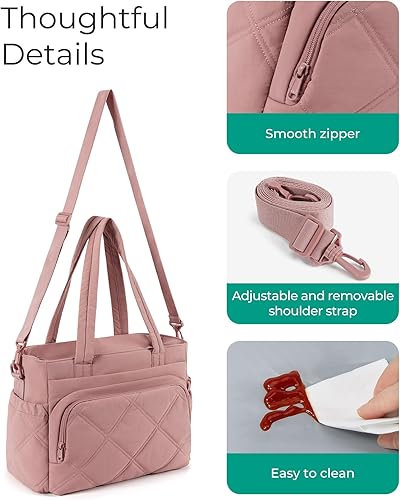 Miniatura 6 de BAGSMART Bolsa de almuerzo grande para mujer, bolsa de almuerzo aislada con múltiples bolsillos acolchada para el trabajo, al aire libre