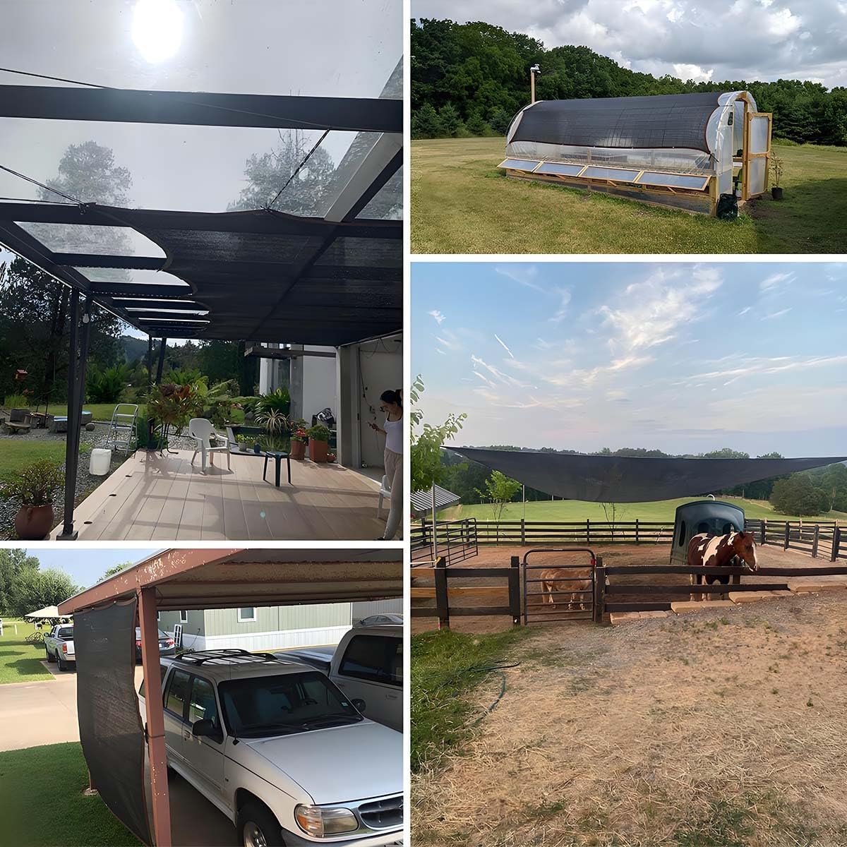 Sun Shade Cloth Heavy Duty with Grommets - Outdoor Garden Shade Netting Tarp for Patio, Carport, Garden - 50% Shading Rate, Options Available