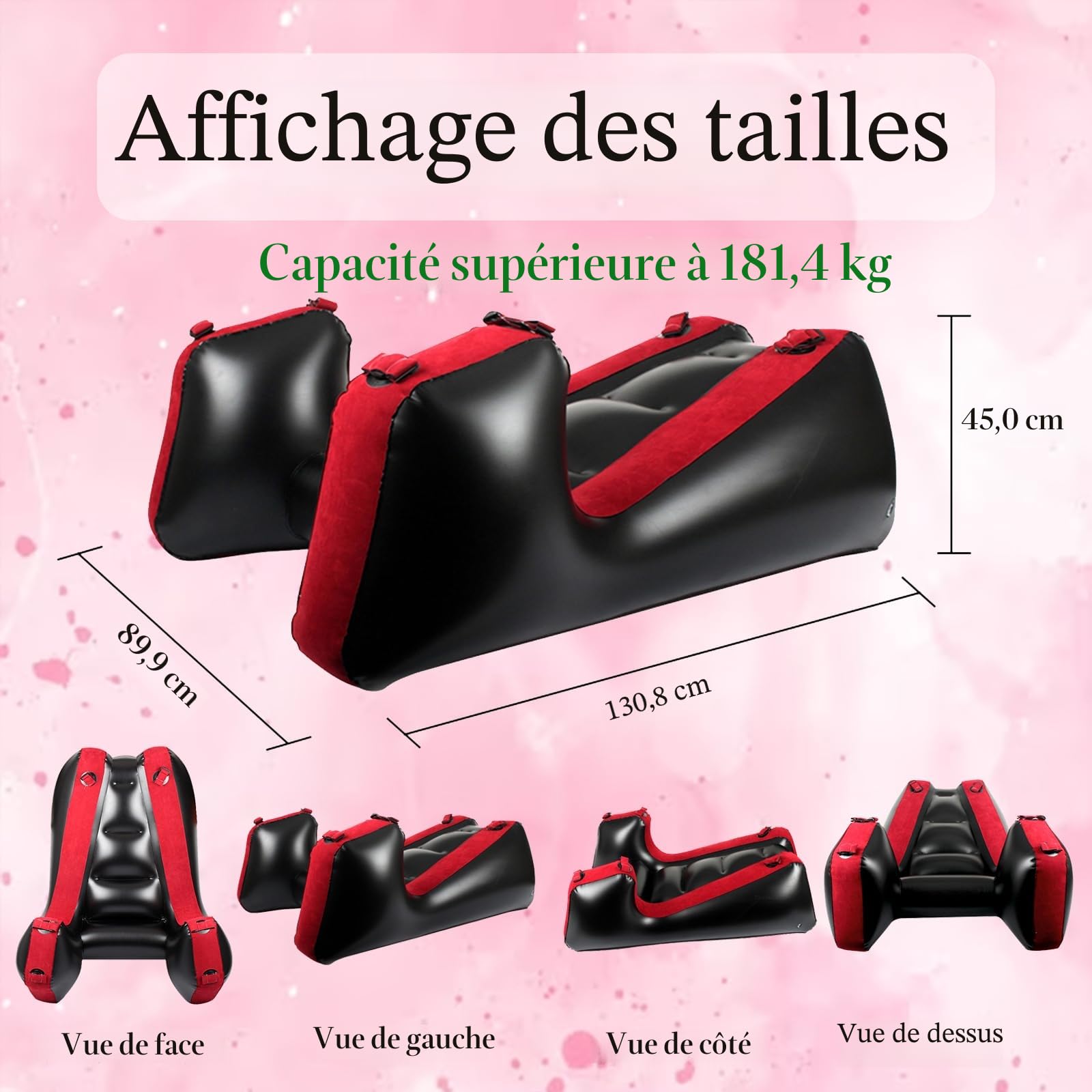 Canapé sexuel Mobilier sexuel Coussin BDSM Jouets sexuels Coussin gonflable pour couple Soutien de position sexuelle Rampes multifonctionnelles