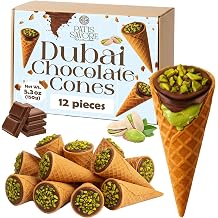 Dubai Chocolate Cones with Pistachio Kataifi 5.3 oz 150 g | Handmade Belgian Chocolate Dessert with Crunchy Kunafa Layers