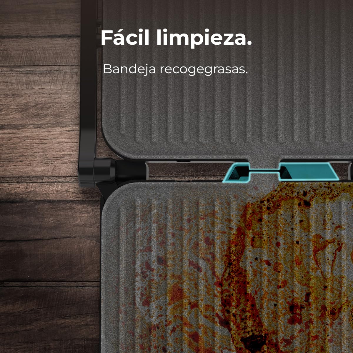 Cecotec Parrilla Eléctrica con Grill Rock'nGrill 2000 Full Open. 2000W, Apertura 180º, RockStone Antiadherente, Placa Flotante, Recogegrasas, Almacenamiento Vertical, Temperatura Regulable, 279x229mm