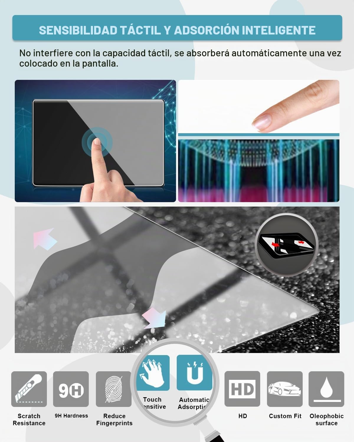 CDEFG Compatible con 2025 2026 Nuevo Tesla Model Y Juniper Navigation Protector de Pantalla de Cristal Templado QHD 16 pulgadas resistente a los arañazos GPS 9H Protector de pantalla Auto Navi