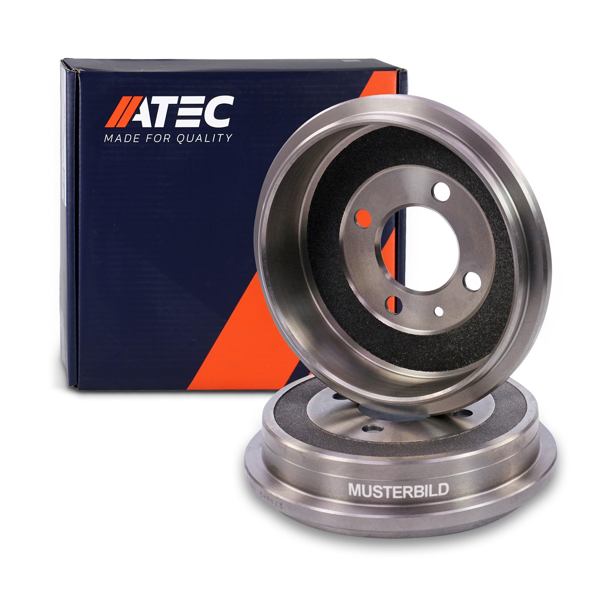 ATEC Germany 2x Bremstrommel Hinterachse ohne Radlager Kompatibel mit DACIA LOGAN (LS_), RENAULT 19 1, 19 2, CLIO 2, LOGAN 1, MEGANE 1, SANDERO/STEPWAY 1, THALIA, TWINGO