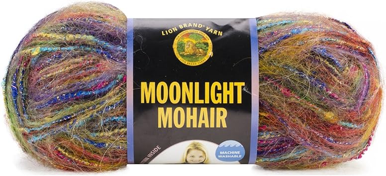 Lion Brand Moonlight Mohair Yarn, Rainbow Falls