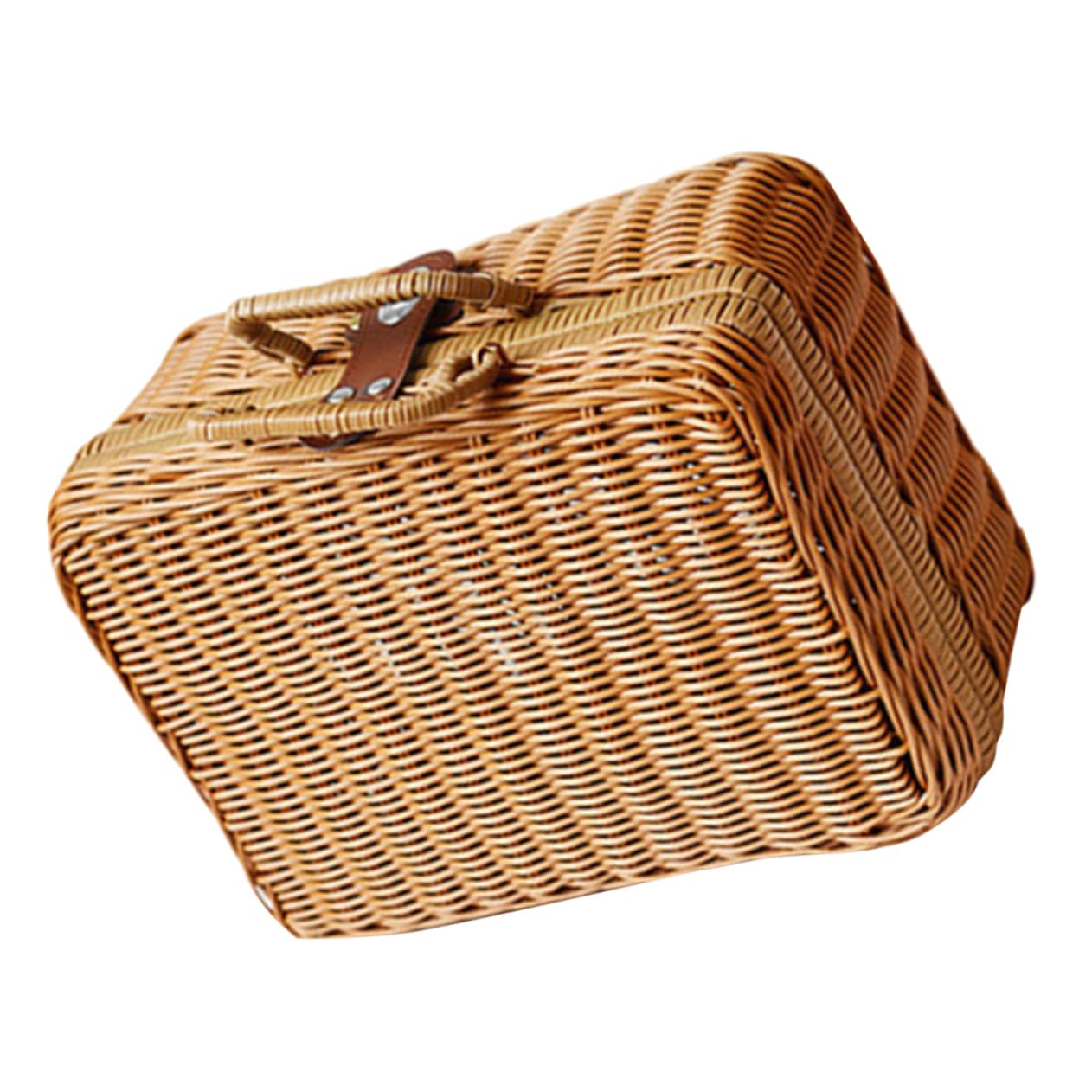 Panier de rangement miniature bois vintage et boîte tressée