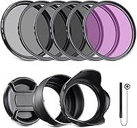 Vista 16 de NEEWER Paquete de filtro ND de 82 mm y accesorios para lentes, kit de filtros ND2 ND4 ND8 UV FLD CPL con tapa de lente