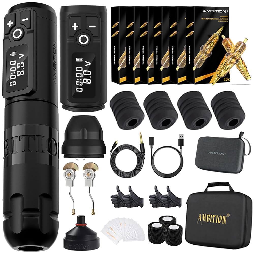 アンビションタトゥーキット ワイヤレスタトゥーマシン Ambition Amazon.com: Ambition Soldier Tattoo Kit - Wireless Tattoo