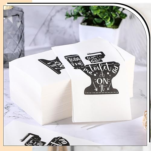 Miniatura 4 de Outus 100 toallas desechables para invitados, toallas de papel para baño, toallas de mano desechables para servilletas de baño, servilletas de mano