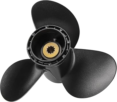 Outboard Boat Propeller 10 1/4X10 10 1/4X11 10 1/4X12 10 1/4X13 10 1/4X14 Aluminum Propeller fit Suzuki Engines DT20 DT25 DF25 DT30 DF30 10 Spline Tooth 3 Blades RH (10 1/4X14)