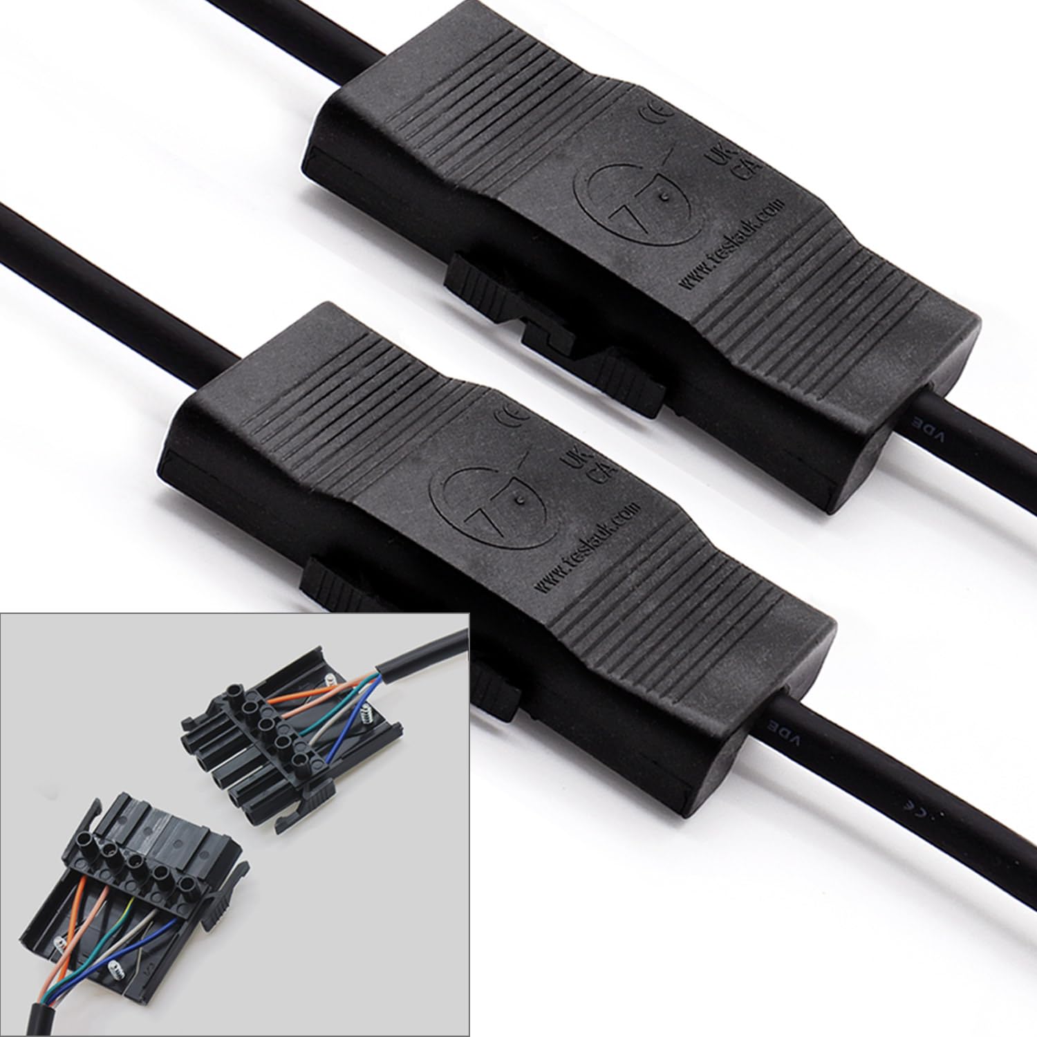 Unvented Components Europe Brass, Steel, Black Honeywell 22Mm Motorised Zone Valve, Tesla 5-Way Wiring Connector Bundle (2 X Wiring Connector (No Zone Valve))