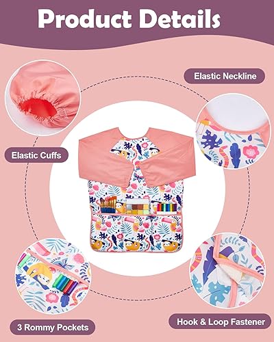 Miniatura 2 de Lictin 2 Pack Kids Art Smocks,Toddler Smock,Waterproof Artist Painting Aprons for Children