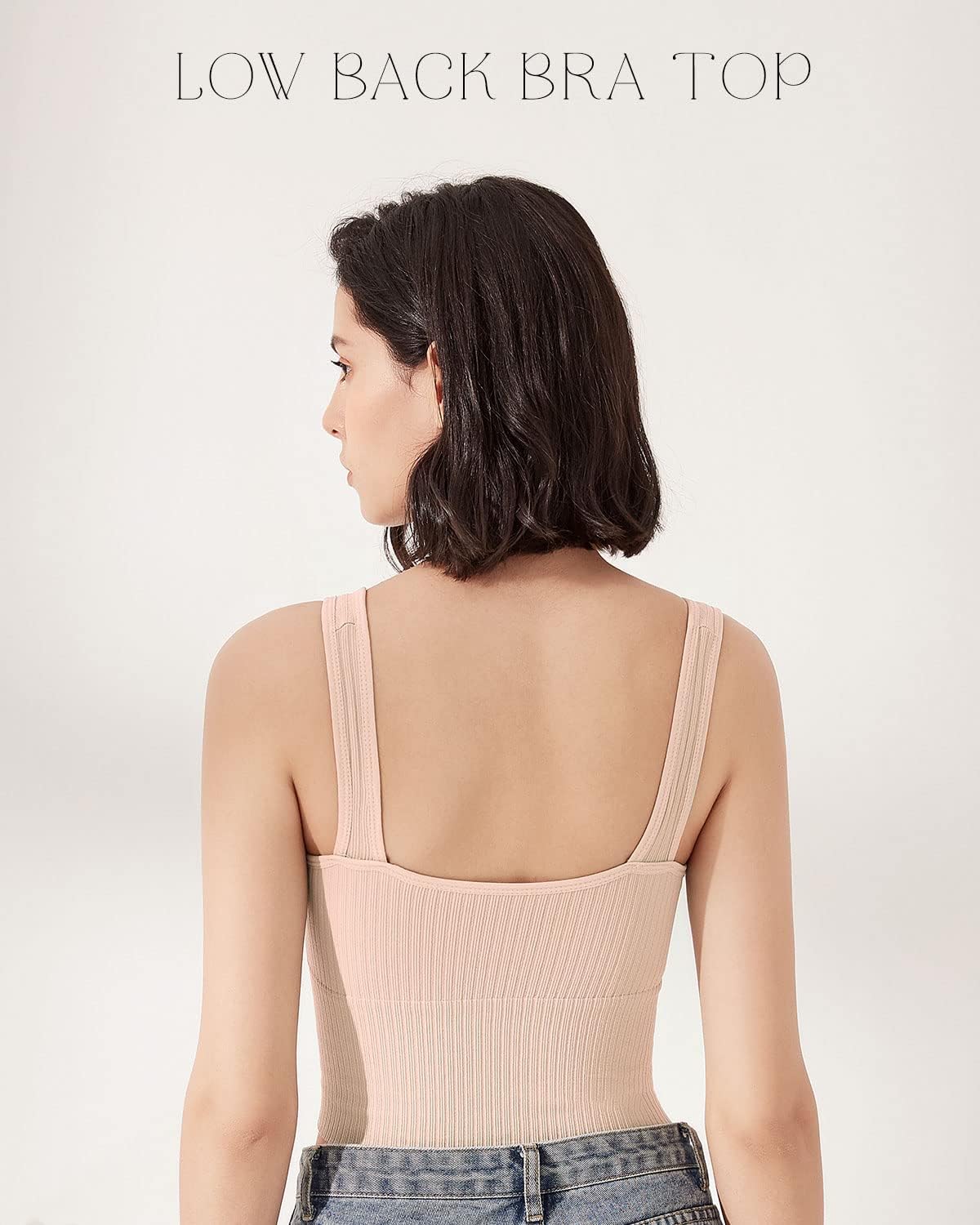 Eleplus 4 Pieces Comfy Cami Bra for Women Crop Top Yoga Bralette Longline Padded Lounge Bra Pack of 4 - Image 3