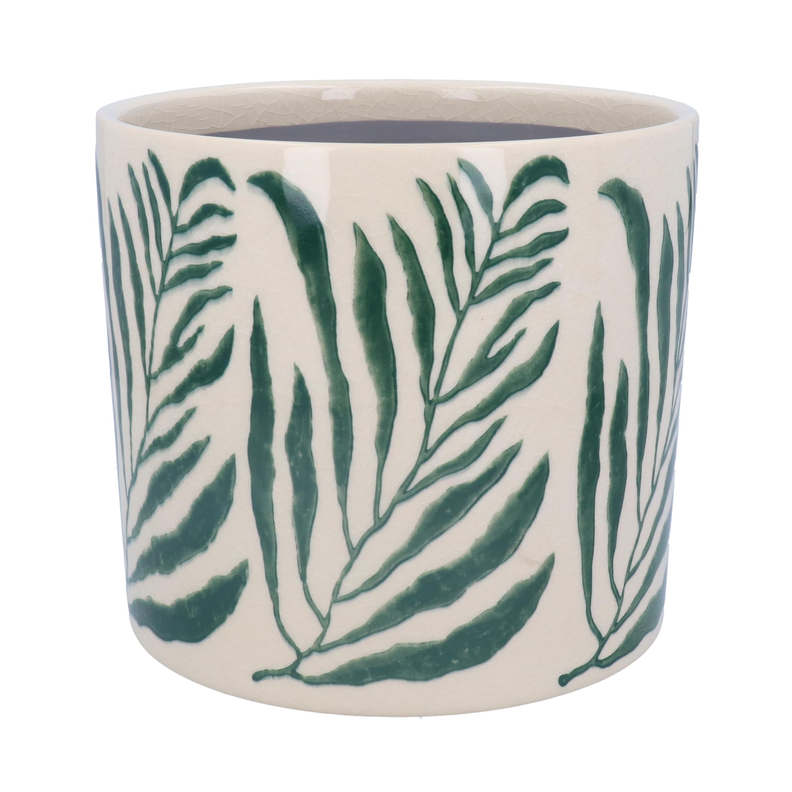 Gisela Graham White Green Green Branch Plant Pot - Large