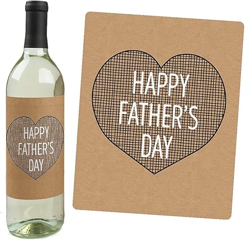 Miniatura 4 de Big Dot of Happiness My Dad is Rad - Regalo del Día del Padre para Hombres - Calcomanías para etiquetas de botellas de vino - Juego de 4