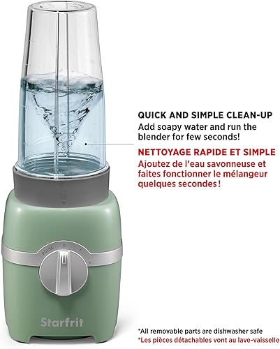 Miniatura 7 de Starfrit Licuadora personal - Dos tazas de 28.0 fl oz - Modos alto, bajo y de pulso - 300 W - Salvia
