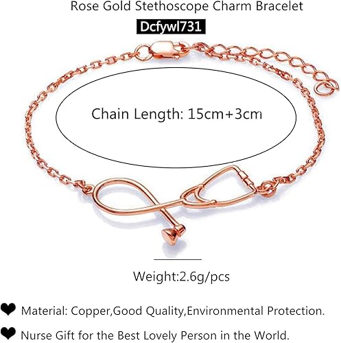 Miniatura 3 de Dcfywl731 Nurse Gifts for Women Silver Stethoscope Nurse Necklace Heart Initial Pendant Necklace Letter Necklace for Doctors and Nurses chrismtas