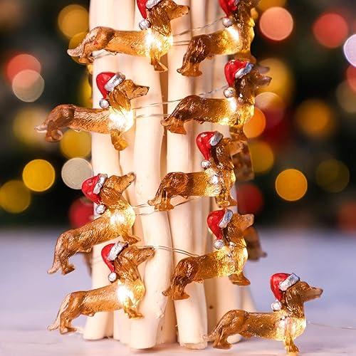 Miniatura 8 de Guirnalda de luces con temática navideña, cadena de luces de bastón de caramelo, 10 pies, 20 LED, regulables, funciona con pilas, para árbol de