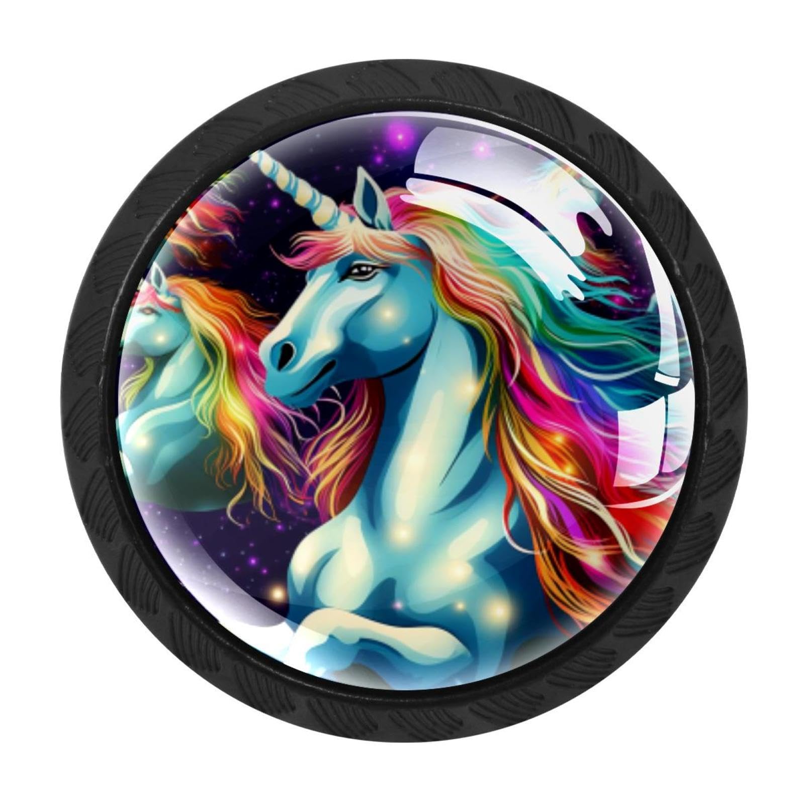 Chenzzzz Multicolored 17 4 Pack Black Rainbow Unicorn Kitchen Handles, Cabinet Pulls Hardware For Cupboard Drawer Knobs Dresser Pulls