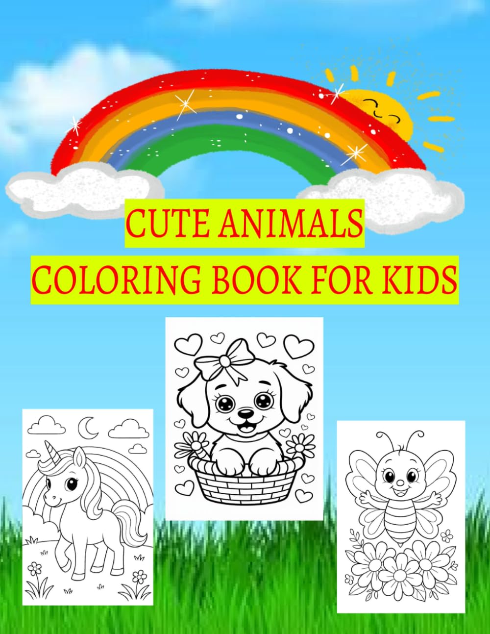 Cute Animals Coloring Book for Kids and Adults