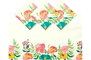 Sparkle and Bash Watercolor Floral Tablecloths for Lavish Wedding Decor