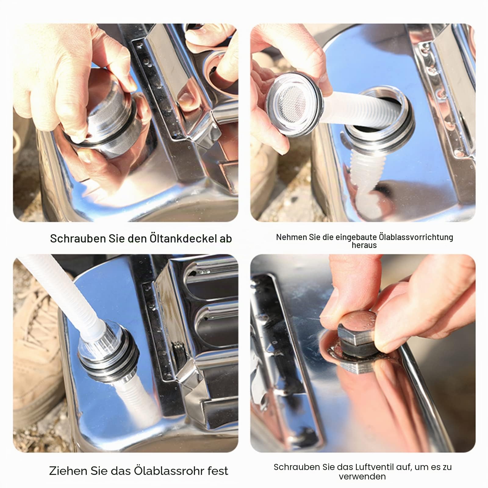 201 Benzinfass Aus Edelstahl 20L/25L/30L/40L Benzinkanister Reservekanister Metall Kraftstoff Kanister Diesel Kraftstoffkanister Kanister Metallkanister Für Benzin Und D(Size:40L)