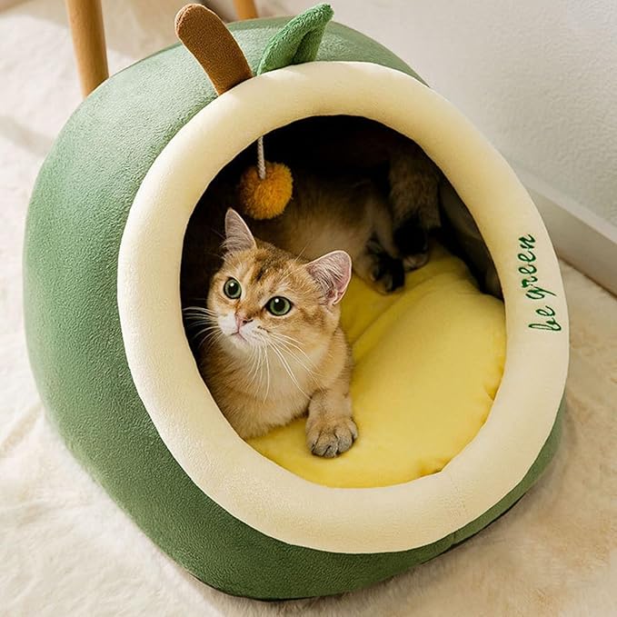 Cama Cueva Suave Forma Aguacate para Gatos y Perros Pequeños Lavable miniatura 4