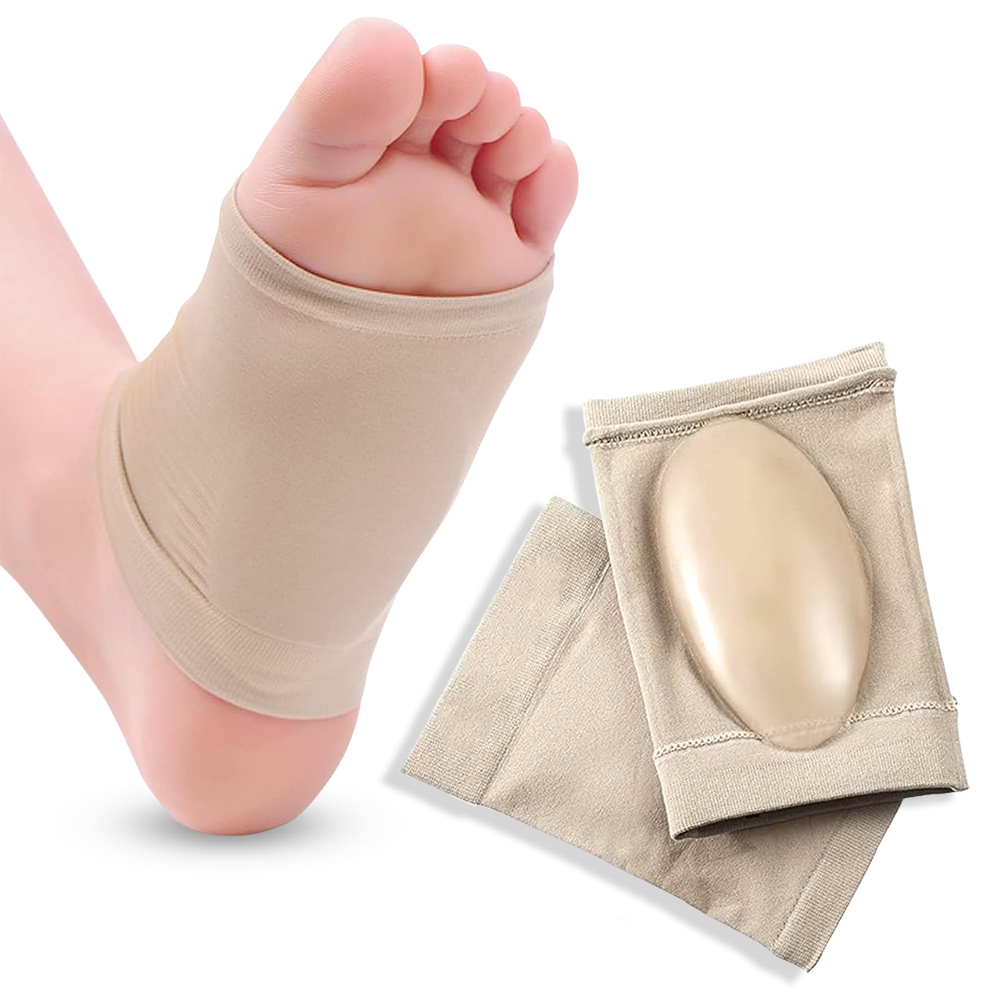 GLUN® 1 Set Beige Colour Silicon Gel Foot Arch Support Socks, Cushion Helps Relieve Pain & Discomfort for Flat & Normal Feet-picture-27