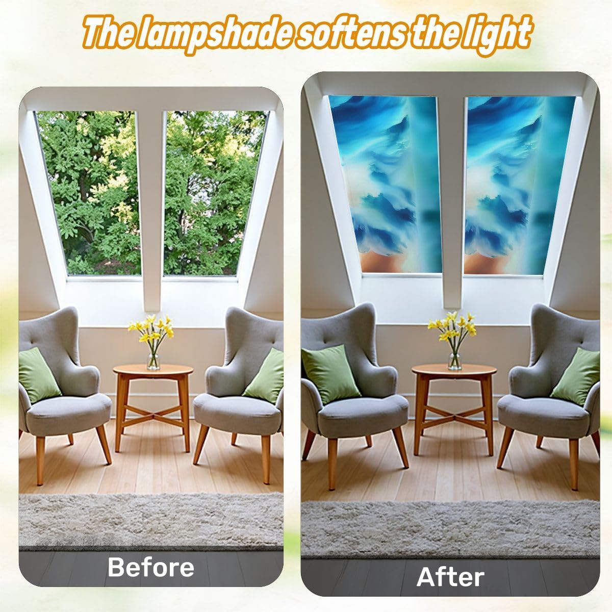 Fluorescent Light Covers for Ceiling Lights Magical world Abstract Landscape surreal lake reflections art Easy to Install Magnetic Light Filter for Classroom Office Hospitals School Home Decor
