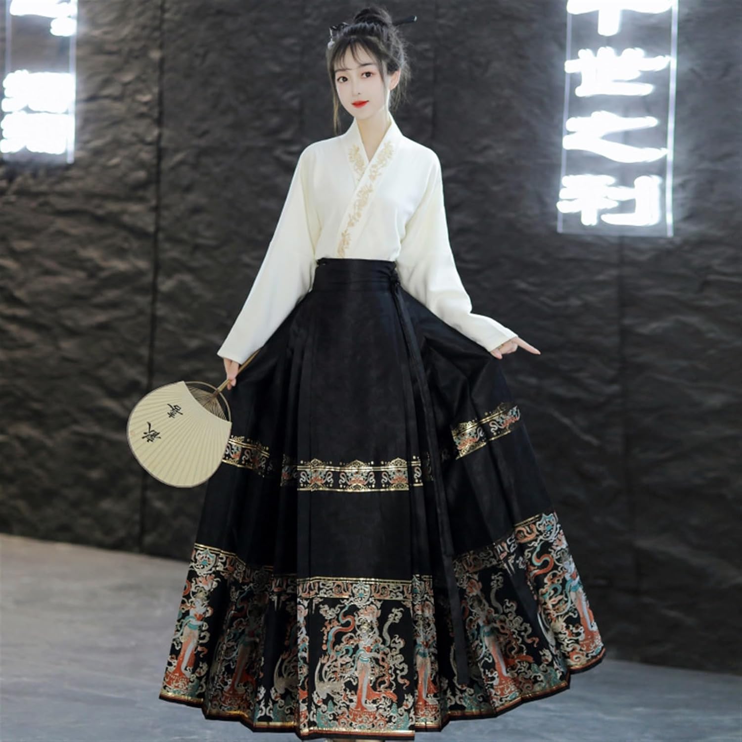 Chinese Style Hanfu Horse Face Skirt Ancient Tang Ming Dynasty Dance Skirt Cosplay Hanfu Princess Dress