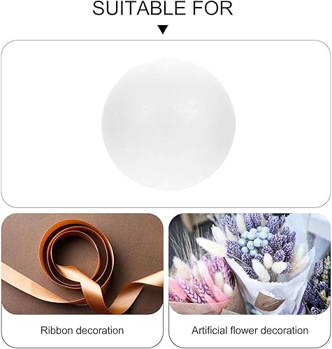 Miniatura 6 de Bolas de espuma de 6 pulgadas redondas de poliestireno blanco para artes y manualidades, Navidad, manualidades para el hogar, suministros escolares
