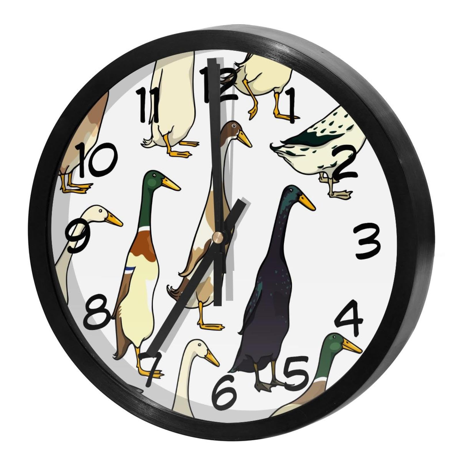 Horloge silencieuse canards indiens idéale pour la cuisine et la maison familiale