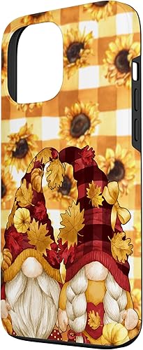 Miniatura 2 de Funda para iPhone 13 Pro Max Otoño Otoño Gnomo Calabaza Buffalo Plaid Patrón Girasol