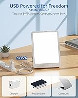 Vista 5 de Lámpara de Terapia de Luz SUXIO - Lámpara de Luces de Terapia de 10000 Lux, Lámpara de Luz Solar con 3 Temporizadores y Modos, Lámpara de Luz Diurna