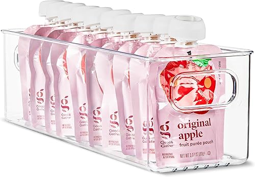 Miniatura 47 de Paquete de 4 contenedores de plástico transparentes con asas para organizar cocina, despensa, refrigerador, congelador, despensa, armario, baño. 14