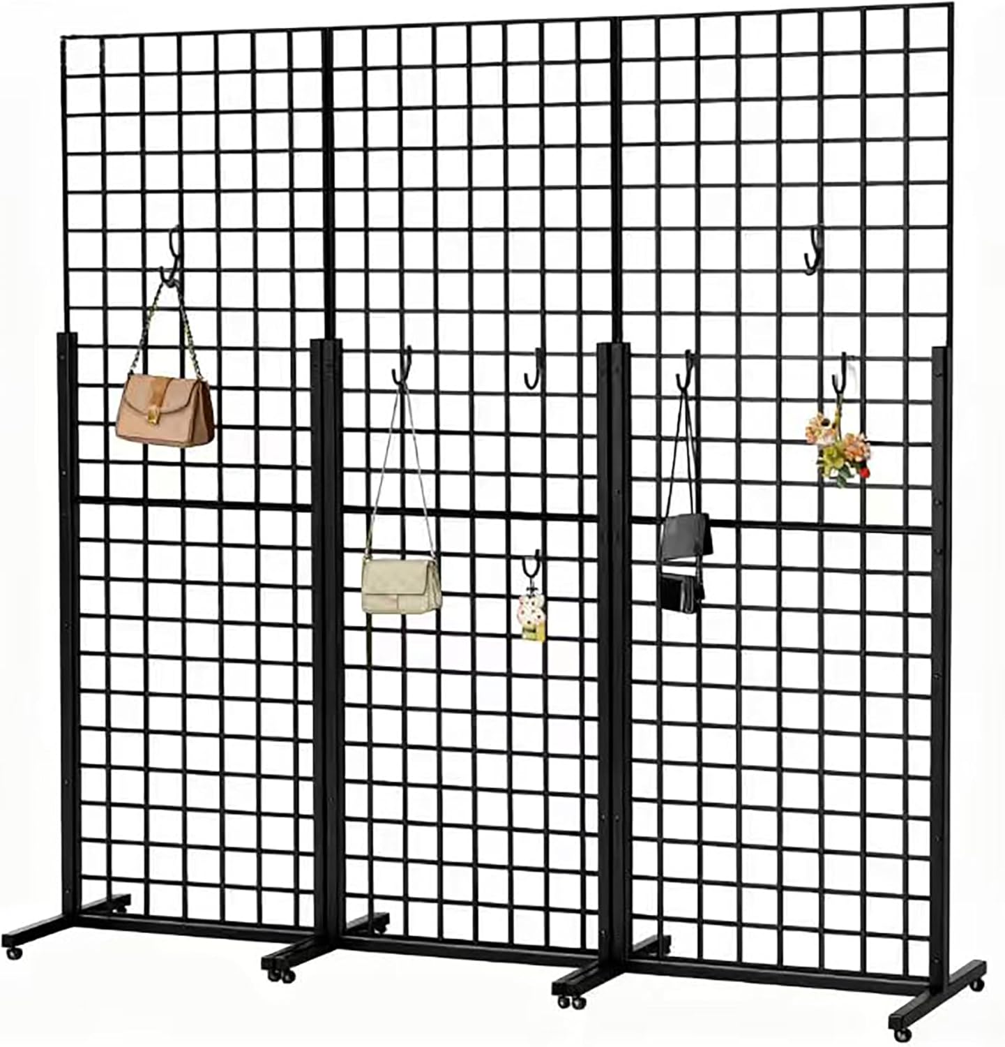 FixtureDisplays® Metal Stand Gridwall Display Sturdy Metel Wire Merchandiser Rack Floor Stand (10054+15809) x 3PK-NPF