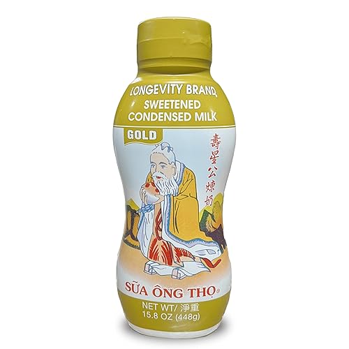 Longevity Brand Full Cream - Botella exprimible de leche condensada endulzada de 158 onzas paquete de 2