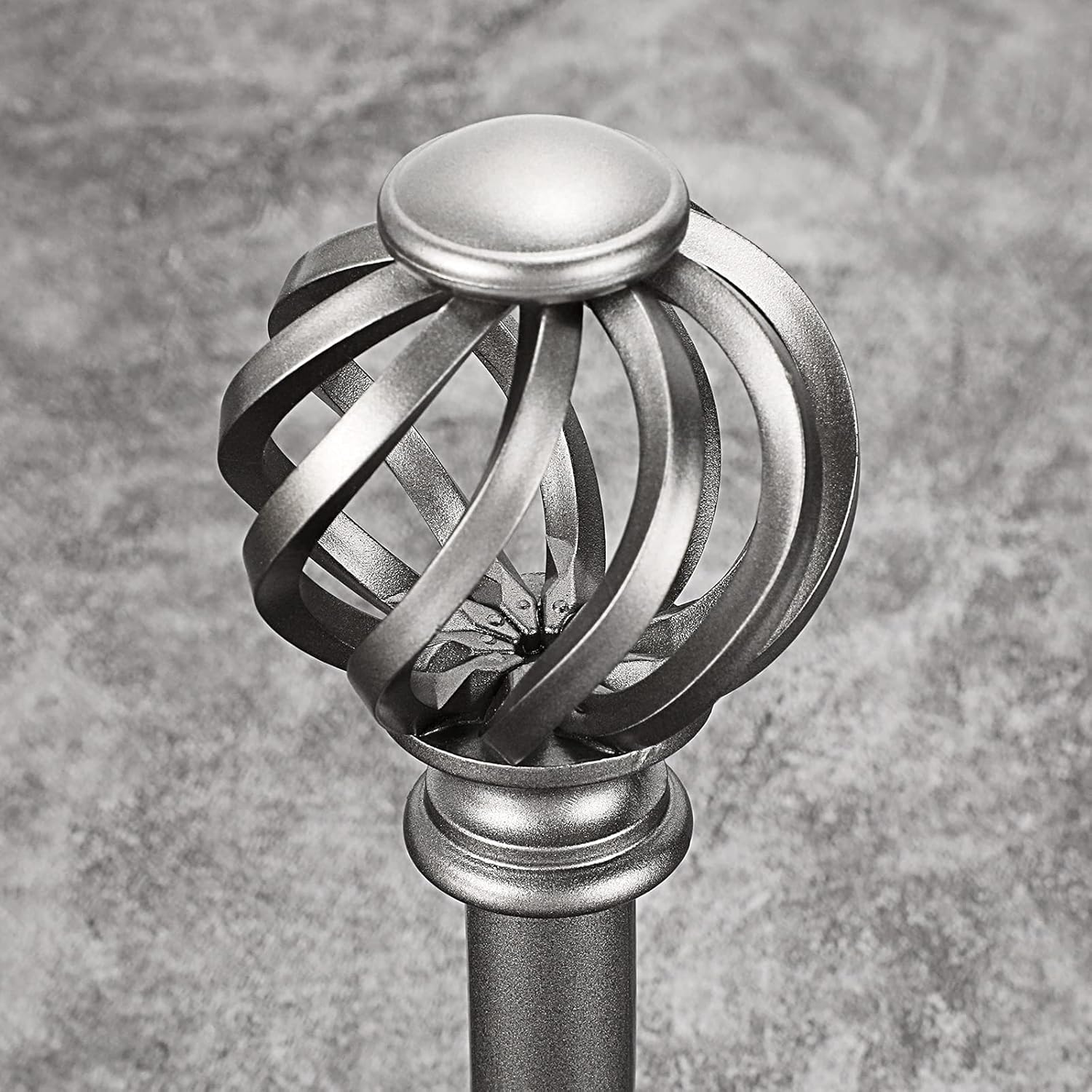 Sumnacon 2Pcs Metal Nest Curtain Holdbacks - Wall Mounted Drapery Tiebacks with Screws, Decorative Curtain Holders for Bedroom Livingroom Office Home Decor, Grey thumbnail