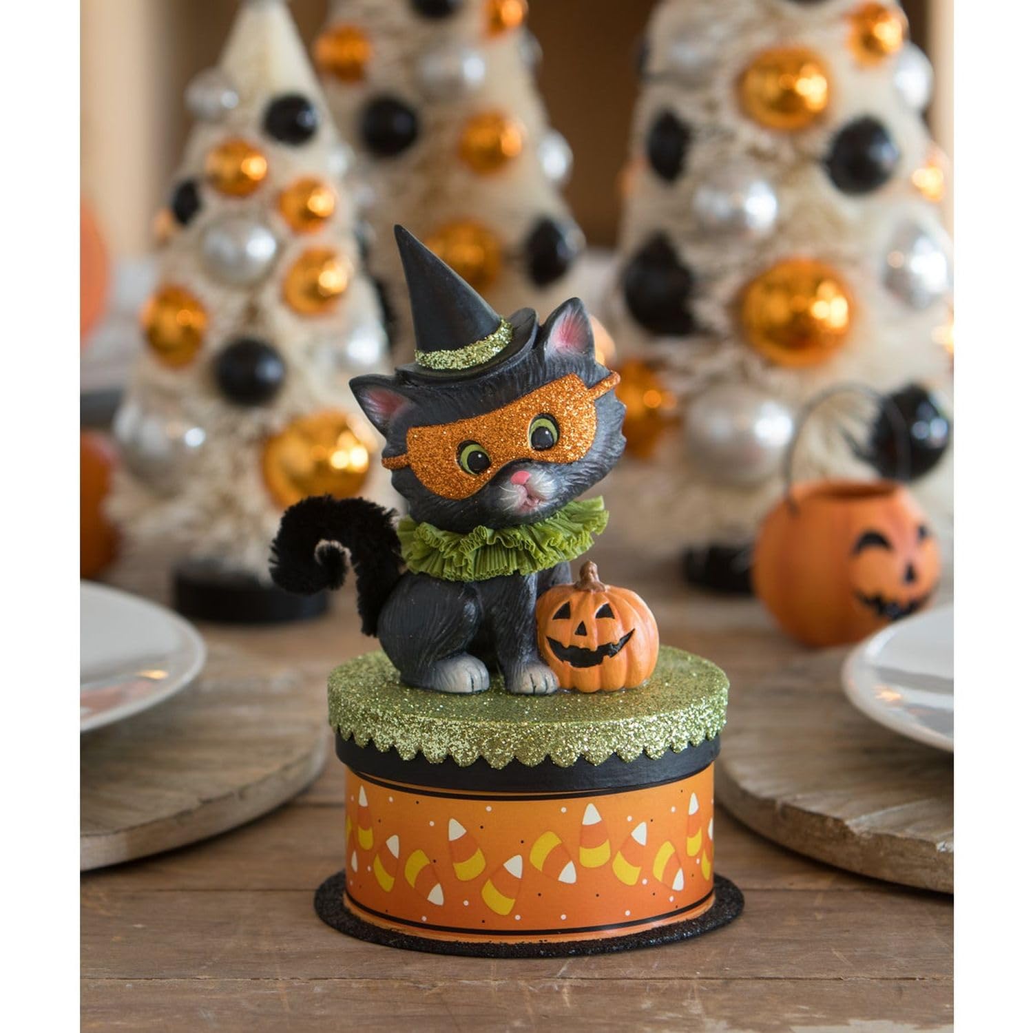 Amazon.com: Bethany Lowe Halloween Kitty Binks on Trinket Box