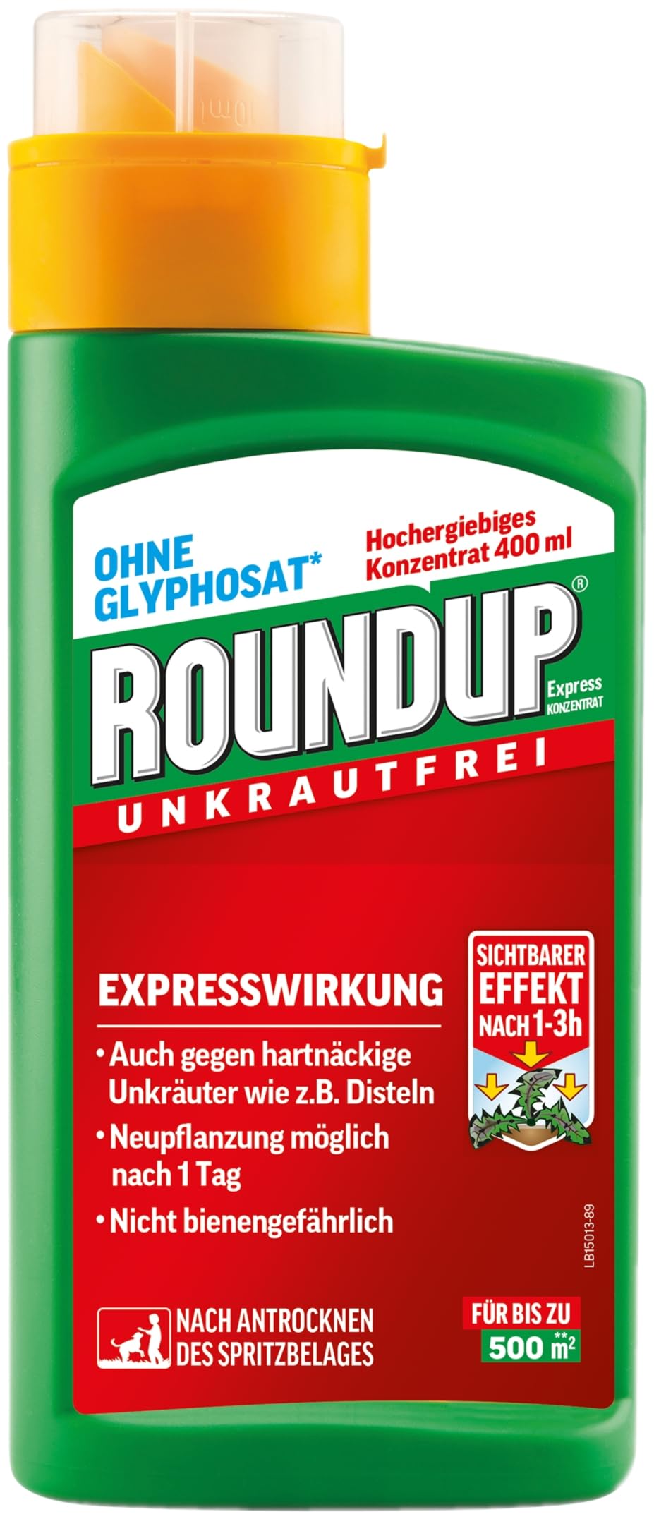 3 X 400 ml Roundup Express Konzentrat + 30er Gartenkrone Düngestäbchen (Unkrautvernichter)