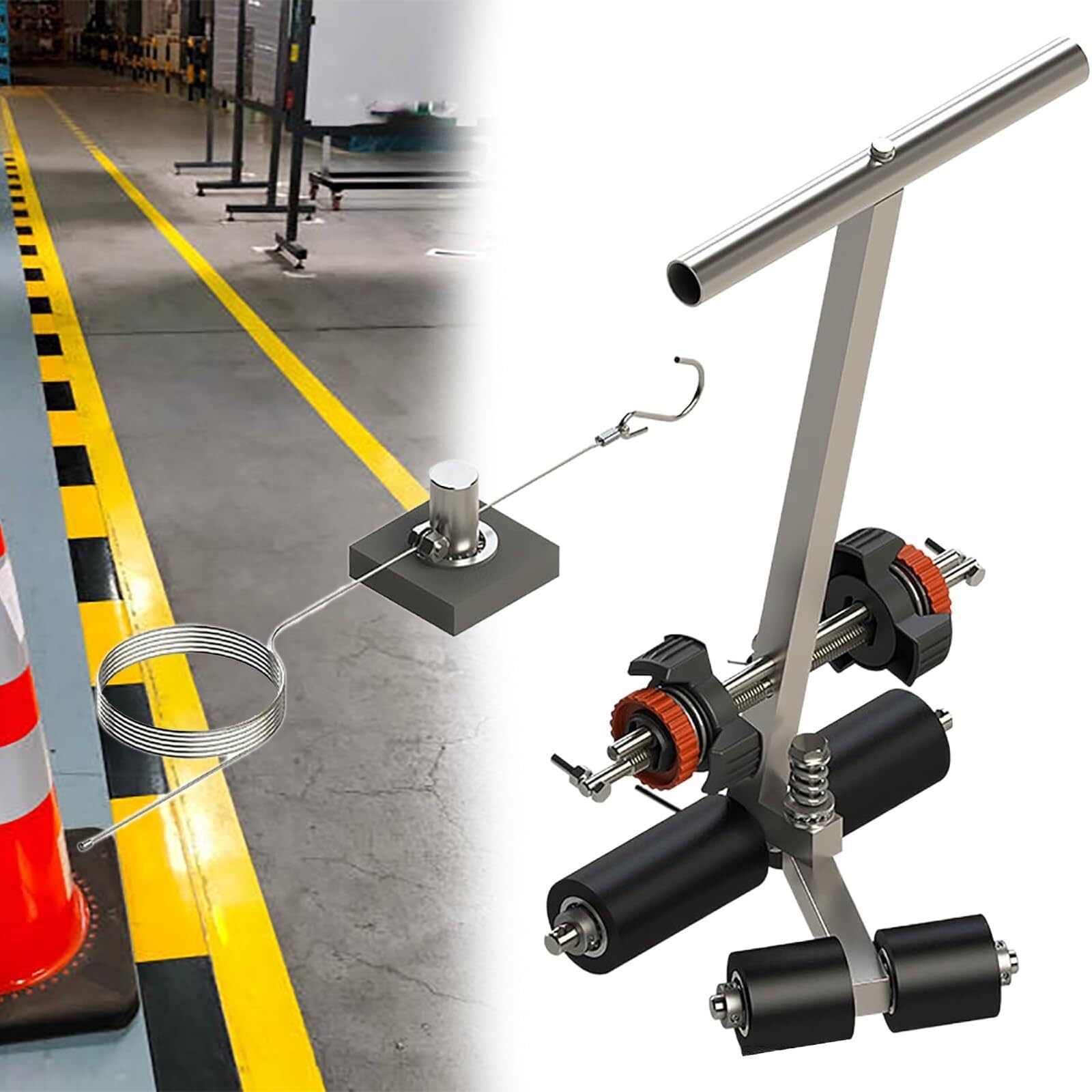 IUokLU Floor Tape Applicator for Sports Courts, Line Marking Machine for Basketball, Tiles, Concrete & Asphalt - Durable Tool for Accurate Lines and Circles