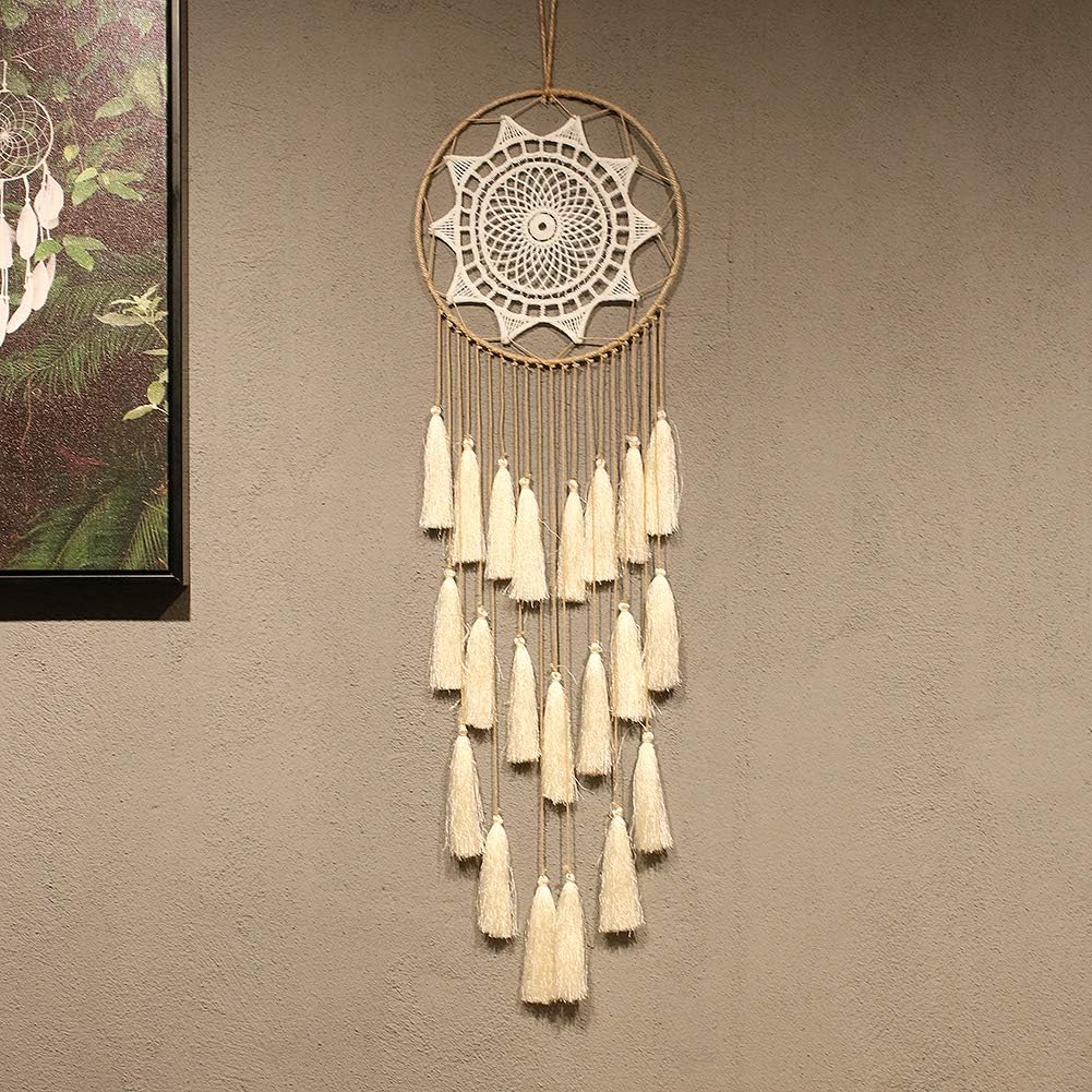 Artilady Macrame Dream Catcher Wall Hanging - Handmade Boho Decor With Tassels & Feathers, 22 Inch - View #6